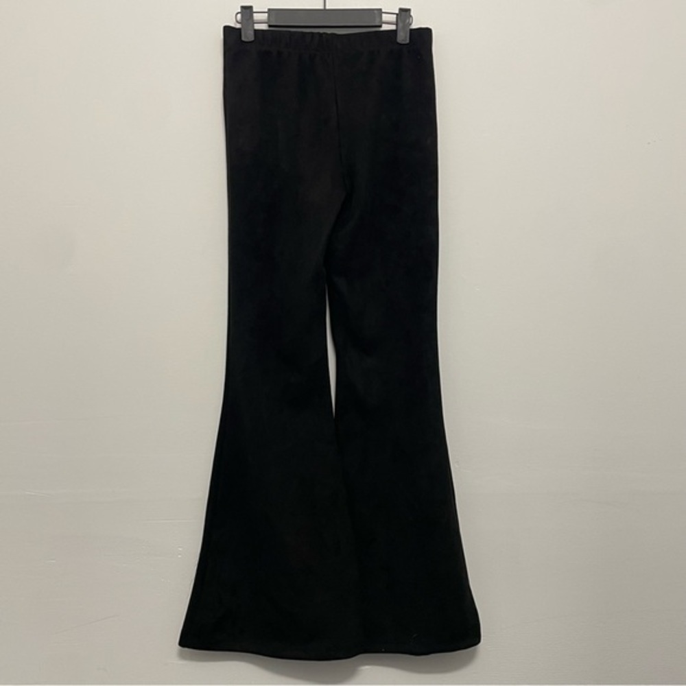 Forever 21 Faux Suede Flare Pants in Black Size Medium